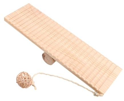 LOLIPPYY Hamster Seesaw Toy Wooden Balance Training Pet Toy for Small Animals Indoor Play