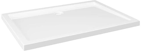 Plato de ducha rectangular 80 x 110 cm, color blanco, ABS y fibra de vidrio reforzado para cabinas de ducha, duradero, fácil de limpiar, ideal para baños modernos