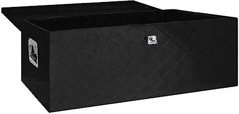CIOURSTO Aluminium Box, Lockable Storage Chest for Trailer Truck Van, Lightweight and Durable, Roomy Interior, Convenient for Vehicle Storage, Camping Use (100 x 55 x 37 cm)
