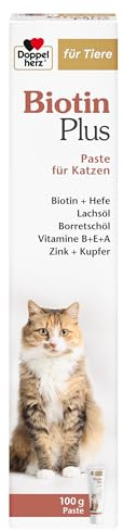 Doppelherz Biotina Plus per gatti, per gatti che si sentono a proprio agio nella loro pelle e nel pelo, oligoelementi e vitamine, 100 g di pasta