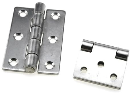 304 Stainless Steel Surface-Mount Hinges with Holes Door Connector Weldable 1Pcs(Fuchsia)