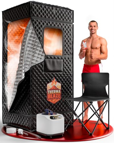 Sauna portatile da casa 1200W - Generatore di vapore 3L e 9 livelli - Telecomando - Sauna secca portatile pieghevole 180 x 80 x 80 cm, sauna da casa portatile con sedia, tappetino e asciugamano.