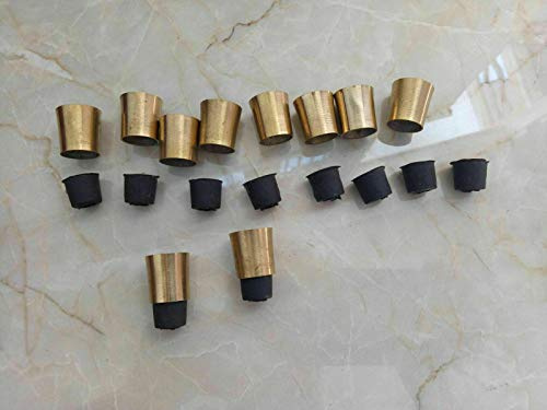 FYNJREX Punta de Repuesto para bastón de latón, Juego de 10: Mejora y restaura tu bastón, construcción de latón Macizo, colección de Accesorios de bastón Vintage nostálgico