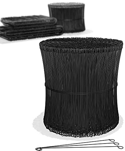 Heimfleiss® Rödeldraht Bindedraht ummantelt in schwarz 1,4 x 100 bis 300 mm (1000 Stk.) - rostfreier & langlebiger Betonbindedraht - Ösendraht Drilldraht für Drillapparat, Rödelzange & Draht Driller