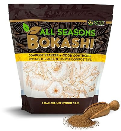 All Seasons Bokashi Compost Starter de 5 Libras (2 galones) – Salvado Bokashi seco para contenedor de compostaje de Cocina – Compost Alimentos y residuos de Mascotas rápida y fácilmente con bajo Olor