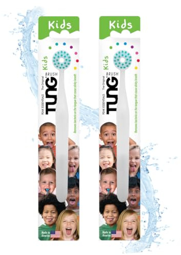 Tongue Cleaner for Kids, Childs Tongue Scraper, Kids Tongue Brush, Children’s Tongue Cleaner Brush, Tongue Scrubber, Made in America, Set of 2
