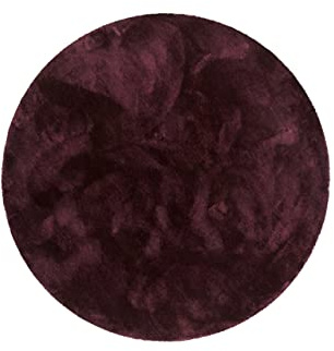 Wecon Home Kuschelig weicher Esprit Hochflor Teppich, bestens geeignet fürs Wohnzimmer, Schlafzimmer und Kinderzimmer RELAXX (200 cm rund, Bordeaux rot)