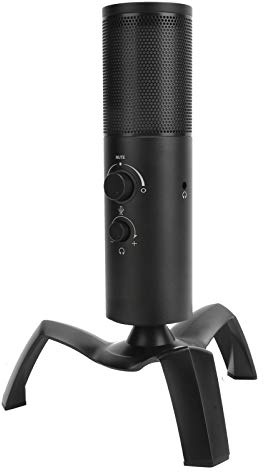 PC USB-kondensatormikrofon, Dubbelriktad Kardioid Riktad Mikrofon för Bärbar Karaoke Live Broadcast Inspelning Video Studio (Svart)