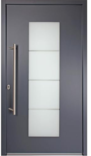 kuporta Alu-Kunststoff Haustür SORI DOOR - Eingangstür in anthrazit 100 x 210 cm DIN rechts inkl. Stoßgriff-Set