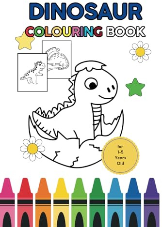 Dinosaur Colouring Book for 1-5 Years Old: Fun Children's Colouring Book with 20 Adorable Dinosaur Pages to Colour for Little Kids | Dinosaur Colouring Book for Toddlers Ages 1, 2, 3, 4, 5.