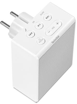 TechniSat VIOLA Steckdosenradio - Kompaktes UKW-Radio für die Steckdose (Bluetooth, Freisprecheinrichtung, Tasten zur Nahbedienung, 30 Favoriten-Speicher, 1,5 W Mono-Lautsprecher) weiß