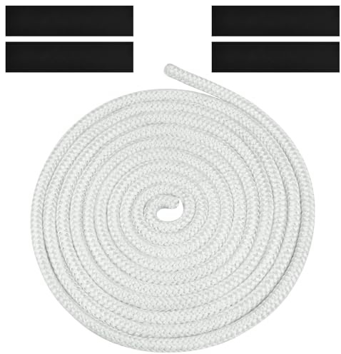 Flintronic Joint Tressé pour Insert et Poêle, 6mm x 3m Joint en Fibre de Verre avec 4 Ruban, Joint Réfractaire, Joint Insert Cheminée pour Poele a Bois, Cheminée, Chaleur, Résistante à 600°C