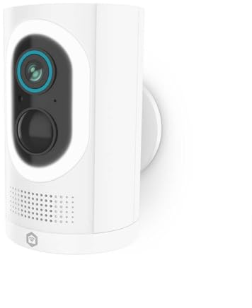 NEDIS Smart WiFi utomhuskamera med spotlight, 3 MP Full HD 1296p, 100% trådlös med 6 månaders batteritid, mörkerseende, rörelsesensor, 2-vägsljud, IP65 vattentät – vit