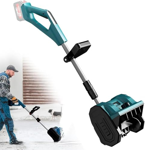 Electric Snowplough Hand-Push, Adjustable Handle, Automatic Snow Shovel for Yard and Farm