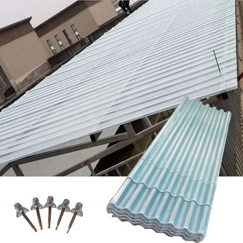 Korrugerade taklakan, genomskinliga takpaneler för växthus, 1 mm Frp dagsljuspaneler, isolerande takbeklädnadspanel, för trädgårdsverktyg skjul carportvägg, olika storlekar, 9 st – 0,9 x 1,3 m/35 x 51