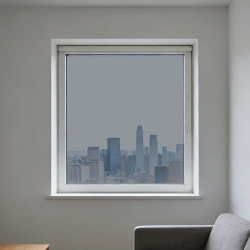 One Way Mirror Window Film 80 x 180 cm with Tools Privacy Protection Glass Tint Tint Anti Glare, Sun Blocker UV for Bathroom Home and Office, Double-sided silver