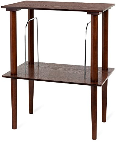 Victrola Wooden Record Stand – Companion Piece for Victrola Music Centre, Holds Over 50 Vinyl Records, Elegant Real Wood Construction, No-Tool Assembly (Espresso)