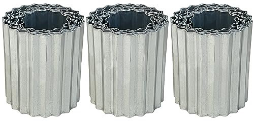 Selections Galvanised Steel Lawn Edging Corrugated Heavy Duty Garden Edge 5m Roll - Pack of 3