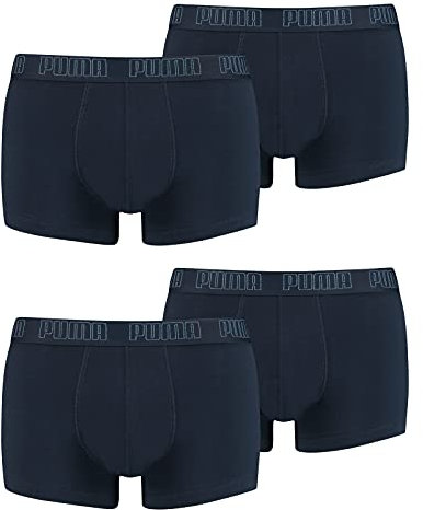 Puma Herren Shortboxer Unterhosen Trunks 4er Pack, Wäschegröße:XL, Artikel:-010 Navy