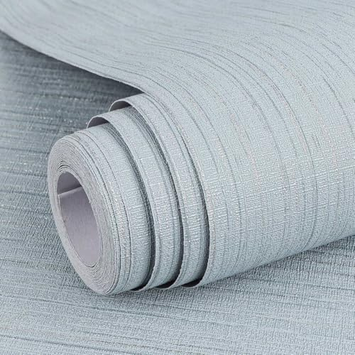 Arthome Peel and Stick-kontaktpapper texturerad tapet, självhäftande och borttagbart texturerat väggpapper för sovrum, bänkskiva, klistra på väggbeklädnad, gråblå, 60 B x 1 000 L cm