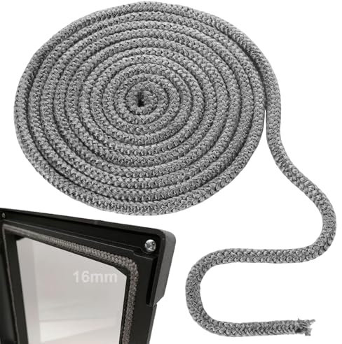 1 Pièces Joint Insert Cheminée Joint Vitre Insert Cheminée Joint de Cheminée Insert Joint Poele a Bois Joint pour Poele a Bois 16mm x 3m Joint en Fibre de Verre Joint d'étanchéité cheminée