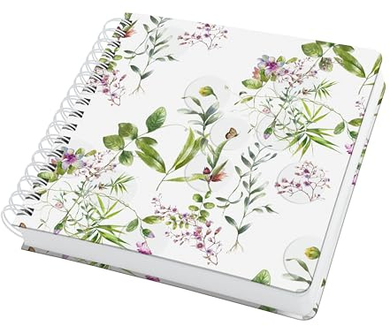 SIGEL JQ101 Spiral-Notizbuch Jolie, Fairytale Garden, ca. A5 quadratisch, blanko: 120 g/m², 240 S., FSC-zertifiziert, vegan