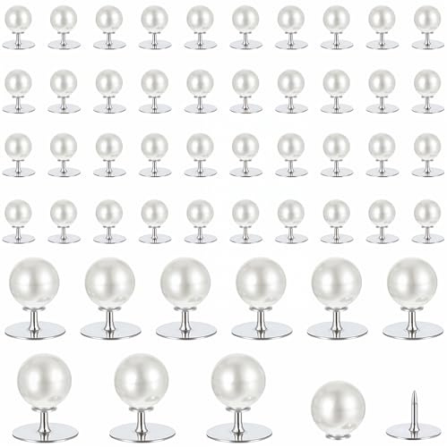 Perlenknöpfe Ohne Nähen, 50 Stück Knöpfe Perle Weiß, Abnehmbare BroscheKnöpfe, Damen RundePerlenknöpfe, Perlenknöpfe Wiederverwendbar Für Kleidung, Basteln, Knöpfe
