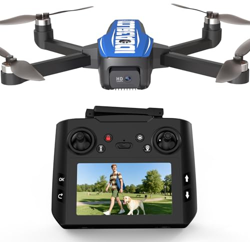 LE-IDEA GPS Drone con Telecamera 4k per Adulti, Drone 4k con Schermo da 4,5 Pollici, Ritorno Intelligente GPS, Funzione Follow Me, Modalità 3 Velocità, Motori Brushless, IDEA36LCD per Principianti