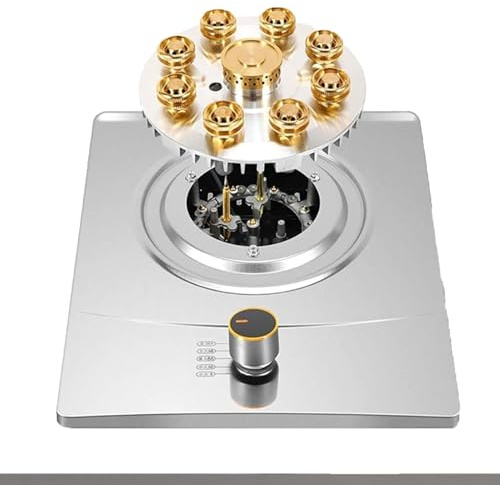 THEGA Cucina A Gas da 7 KW, Piano Cottura A 9 cavità, Bruciatore in Acciaio Inossidabile, Fornello A Gas A Porta Singola, Installazione da Tavolo E A Incasso, per Campeggio(NG)