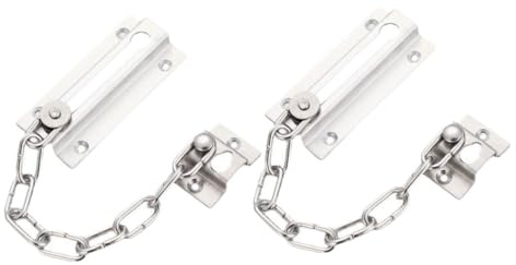 TOBBOMEY Cadena de Seguridad para Puerta Interior de Acero Inoxidable de Unidades Pestillo Antirrobo Resistente para Protección Fácil Instalación sin Taladrar Compatible con Puertas