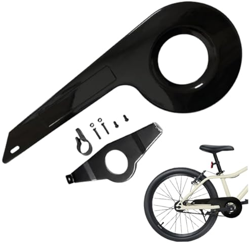 Hperu cykelkedjeskydd för barn, svart PP-kedjeskydd, robust cykeltillbehör passar 32-36 tänder