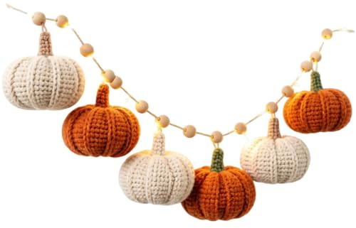 Halloween ationsbelysning Inomhus Öppen spis lantlig virkad höstgirland | Höst Thanksgiving pumpa skördefest ljuslinga För Skördefesten Högtiden Utomhusfesten