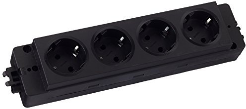 Schulte 159104000100 Steckdosenleiste EVOline Express 4 x Schuko, GST18, schwarz, 230 V