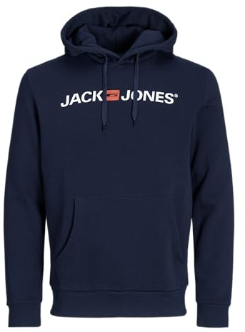 JACK & JONES Jjecorp Logo Sweat Hood Noos, Sweat-Shirt À Capuche Homme, Bleu (Navy Blazer Detail:Reg Fit), Medium