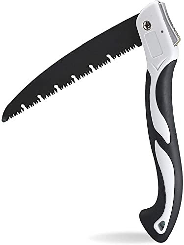 XYDESIGN Sega A Mano, Robusto SK5 Alto Tenore di Carbonio Lama In Acciaio, Premium Potatura Sega con Serratura di Sicurezza Comfort Impugnatura Morbida per il Campeggio (S - 410mm)