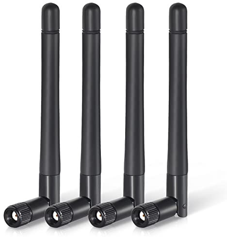 Bingfu WLAN Antenne Dualband 2,4 GHz 5 GHz 5,8 GHz 3dBi MIMO RP-SMA Stecker Antenne für WLAN-Router Drahtlose Netzwerkkarte USB-Adapter Sicherheit IP-Kamera Videoüberwachung Monitor Bluetooth, 4-Stück