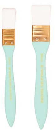 Craftelier - Dos Paletinas de 2 cm y 3 cm para Aplicar Pinturas y Barnices | Mango de Color Turquesa Mate | Pelo Suave y Sintético de Color Blanco | Dimensiones Aprox. 19,8 x 3 cm y 19 x 2 cm