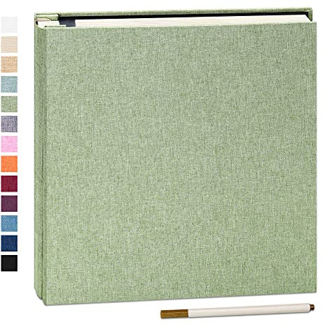 Yopih Album Foto Autoadesivo 60 Pagine Album Fotografico Fai Da Te Fotos 10X15 Memories Album Portafoto Copertina in Lino Regali Nozze Natale Valentino Regalo di Anniversario Compleanno Bambini