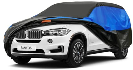 GUNHYI Autoabdeckung Wasserdicht und atmungsaktiv, Vollgarage Autoplane für BMW X5/X6, Porsche Cayenne, Touareg, Volvo XC90, Cherokee, Audi Q8 etc. Schutz vor Regen, Sonne und Staub. (485 zu 510 cm)