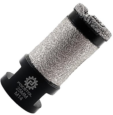 FOCSTOL Brocas Diamante 25mm - Broca Fresado Diamante para Porcelanico Cerámica Mármol Granito Piedra Cuarzo M14 Rosca