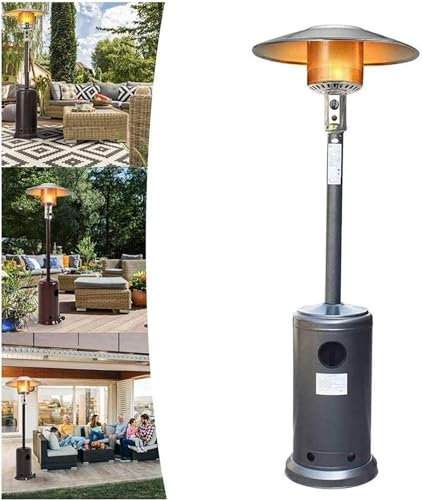 Réchauffeurs de terrasse Réchauffeur ;extérieur Réchauffeur de Patio au gaz Réchauffeur ;extérieur Réchauffeur Radiant Infrarouge Réchauffeur de terrasse autoportant Réglable pour Le Restaurant Ré