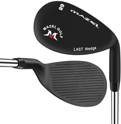 MAZEL Golfkeile, 68, 70, 72 Grad, Golfkeil, 89,9 cm, Rechtshänder, QPQ, Schwarz, CNC-gefräste Oberfläche, Sandkeil, Golfschläger für Herren (QPQ Black Single,RH, 72 Degree)