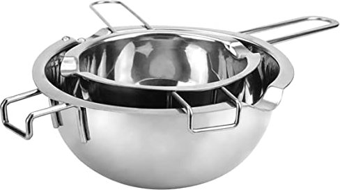 Pentola per sciogliere il calore a bagnomaria in acciaio inox per cioccolato, burro, formaggio, caramello, caramelle, cera, 1000 ml, 400 ml, 2 pezzi, pentola per sciogliere il cioccolato, pentola per