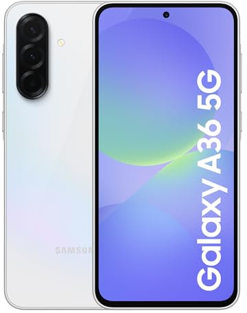 Samsung Galaxy A36 5G Smartphone, Awesome Intelligence, 8GB RAM, 256GB Storage, 50MP Camera, Awesome White, 3 Year Samsung Extended Warranty (UK Version)