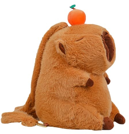 Genérico Linda Mochila Capybara - Capybara Toys, Kids Bookbag Gran Capacidad | Capybara Design Tissue Box, Mochila De Peluches Capibara Juguetes De Peluches Abrazados, Felpa De La Escuela De Jugu