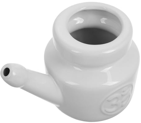 PHENOFICE Botella Limpiadora Nasal Diseño Elegante y Funcional de Cerámica 350ml, Fácil de Usar y Segura para Enjuague Nasal Adecuado para Yoga y Cambios Estacionales