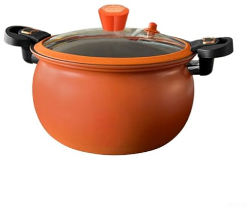 Jonikuper Non-stick Pressure Cooker 6L for Fast Cooking, Multi-Use Soup Stew Pot with Lid, Green, Compatible with Induction and Gas Stoves(Orange)