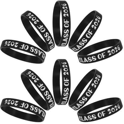 GARIOUANS 10 St Silikonarmband för examenssäsongen Graduation Party Favors examen dekoration examen tillbehör armband för evenemang festband silikonband examensfesttillbehör Black