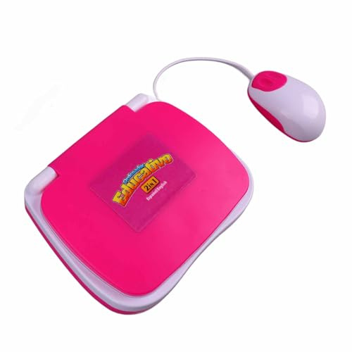 Syrisora Kids English Learning Laptop, Bilingual Learning Laptop, Musikfunktion, ABS-material, Tangentbord, Pedagogisk Leksak för Barn (Rosa)