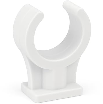 Clip de tubo de plástico blanco de 22 mm, paquete de 50 para asegurar y apoyar tareas de trabajo de tuberías